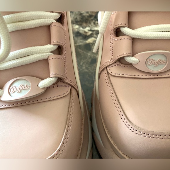 Buffalo London 1339-14 2.0 Lace Up Vegan Patent Platform Trainers in Rose/Size 9 - Picture 11 of 15